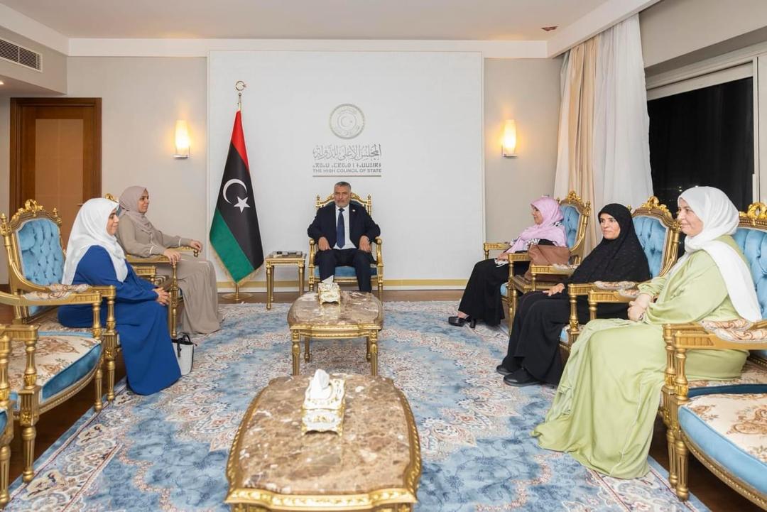 لقاء وفد من ائتلاف المرأة العالمي لنصرة القدس وفلسطين  رئيس المجلس الأعلى للدولة في ليبيا